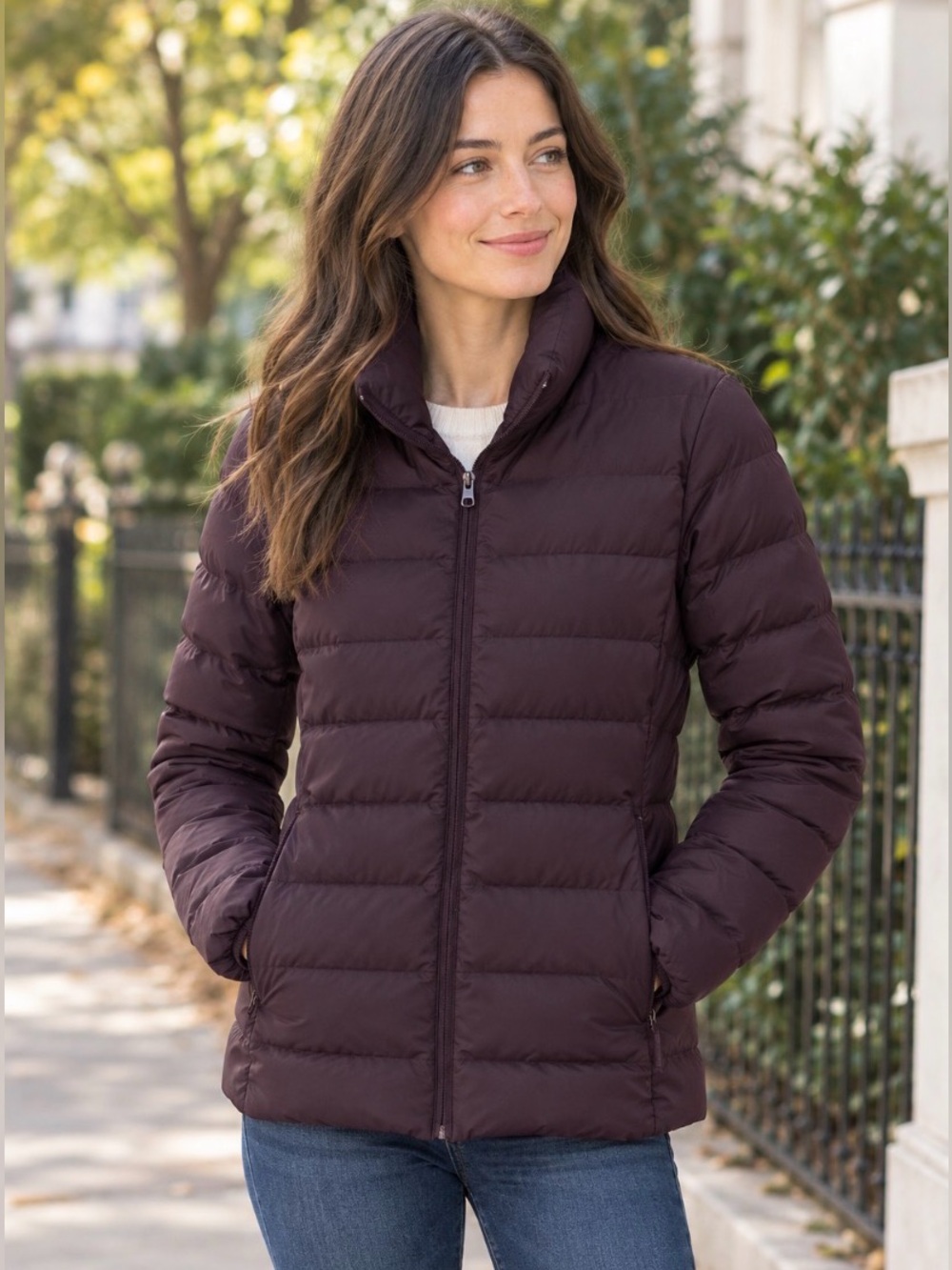UNIQLO Women's Puffer (Min 90% Down) Jacket in Deep Plum